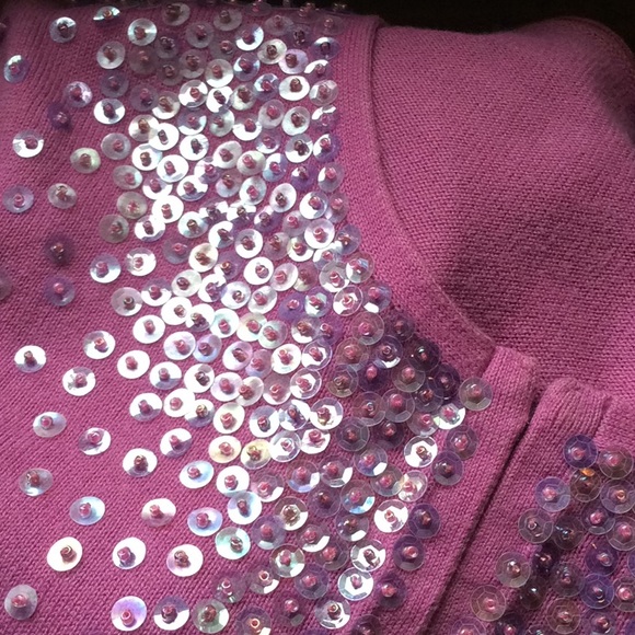 Pink cardigan sweater with sequins - Picture 2 of 8